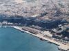 Vista desde el aire del muelle comercial, aqui atracan los cruceros y veleros de grandes dimensiones, dispone de vallado de seguridad para pasajeros, esta frente a la aduanas policía de puesto 